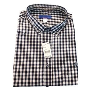 Simply Styled Mens Dress Shirt Gingham Large NWT Blue Fall Business